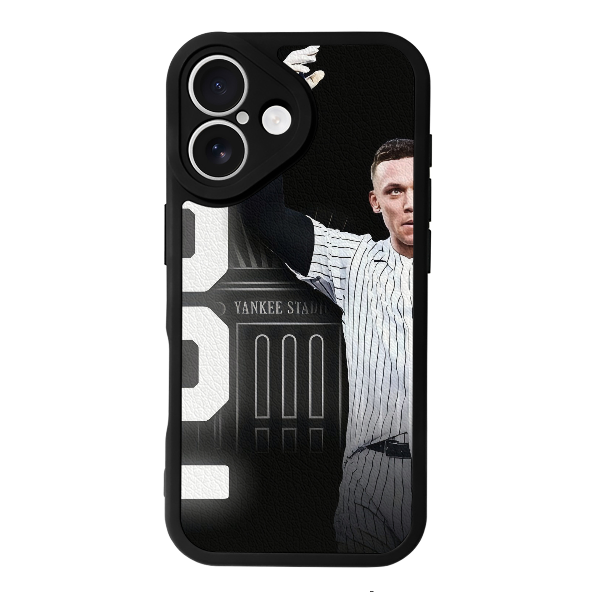 Aaron Judge 62nd Home Run IPhone 16 Silicone Leather Case – UV Print, Lambskin Texture – Perfect Fit, Wireless Charging Compatible, Scratch Resistant, Precise Cutouts – Stylish Protection For IPhone 16